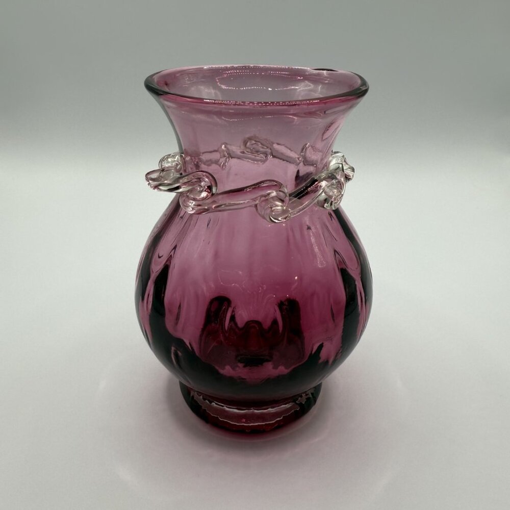 Vintage Pilgrim Cranberry Glass Posey Vase